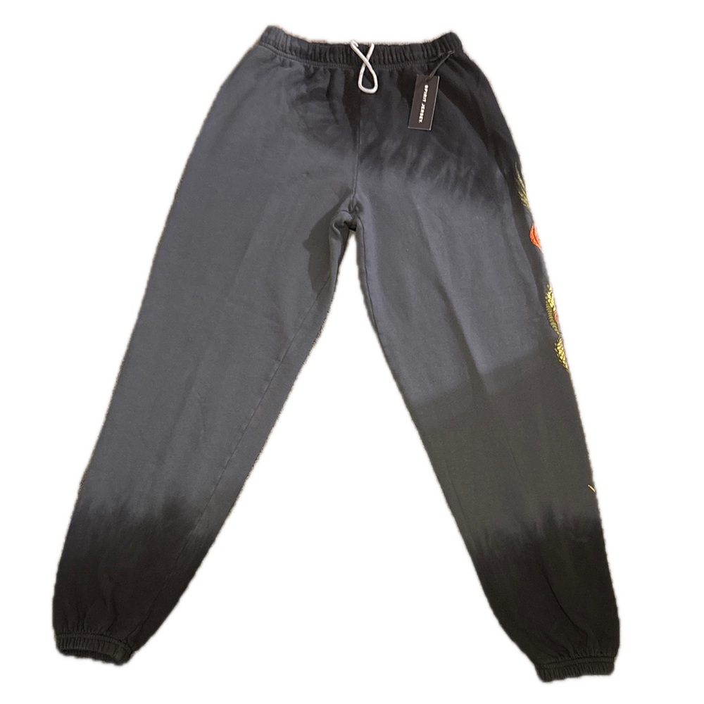 NWT Spirit Jersey Black and Grey Jogger Pant with a snake emblem on the side